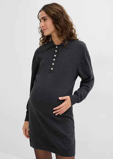 Mamma-/amningsklänning i finstickad ekologisk bomull, bonprix