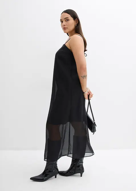 Klänning med smala axelband, bonprix