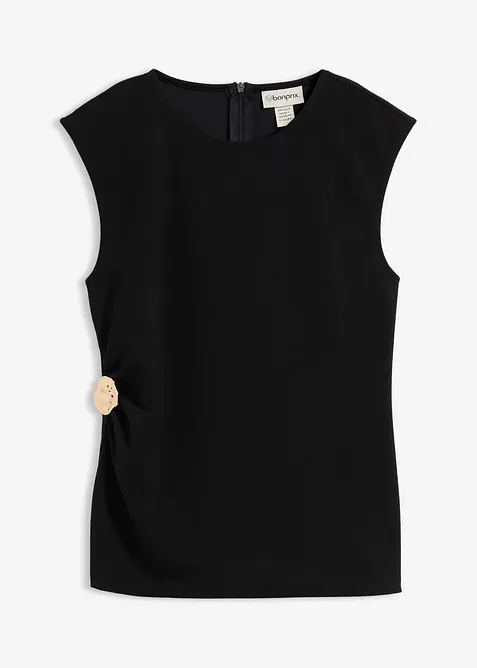 Linne i kräpp med prydnadsspänne, bonprix