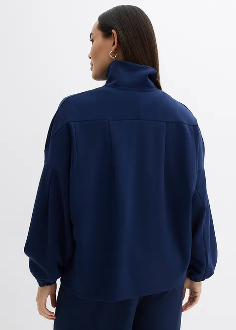 Oversizesweatshirt i stabil trik&aring;, bonprix