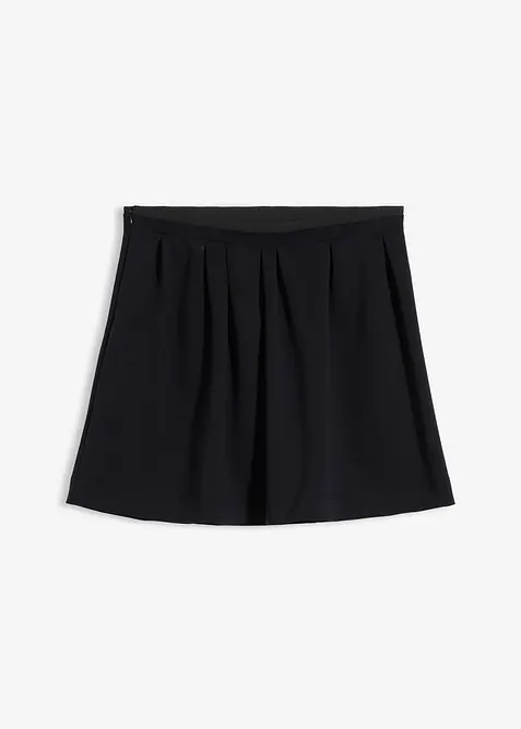 Kjol med gubbveck i lätt glänsande viskosmix, bonprix