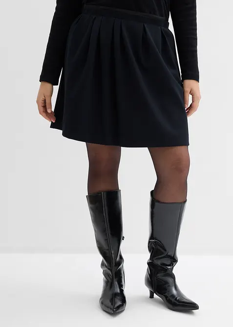 Kjol med gubbveck i lätt glänsande viskosmix, bonprix