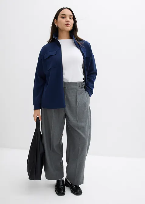 Sweatjacka av lätt glansig viskosmix, bonprix