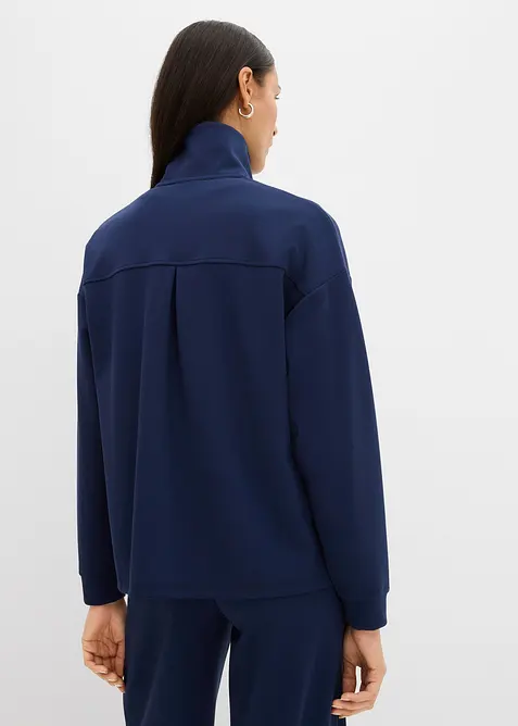 Sweatjacka av lätt glansig viskosmix, bonprix