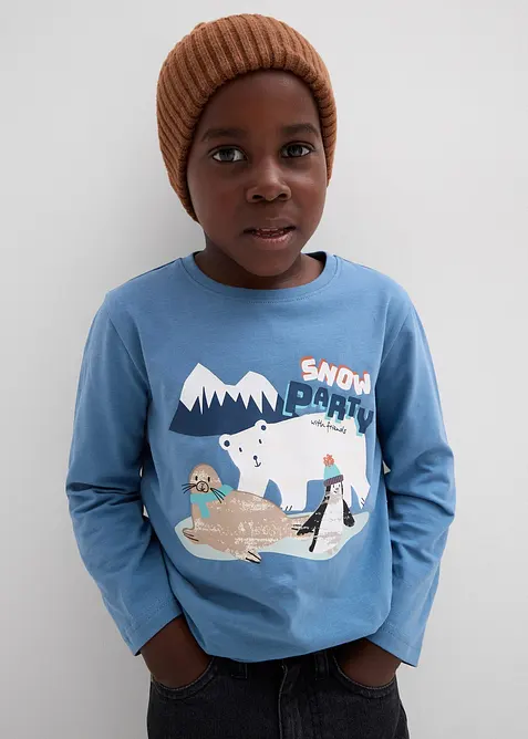 Långärmad tröja med ekologisk bomull (3-pack), bonprix