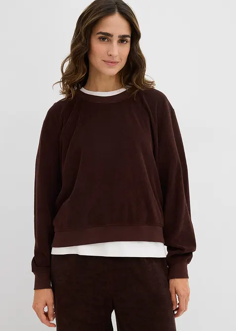 Sweatshirt av mjuk frott&eacute;, bonprix