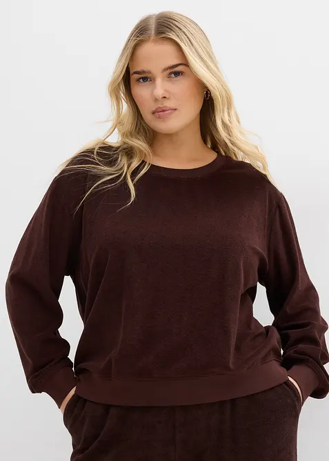 Sweatshirt av mjuk frott&eacute;, bonprix