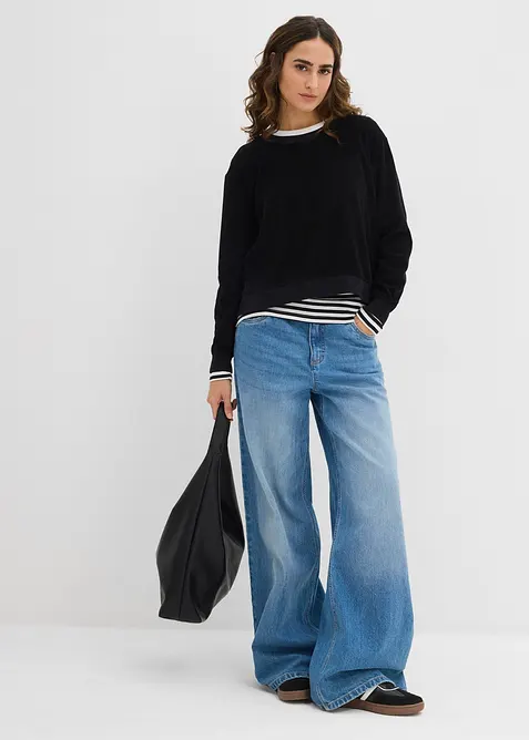 Sweatshirt av mjuk frotté, bonprix