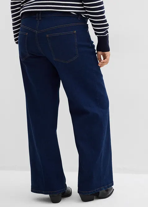 Jeans av ekologisk bomull med Wide-Leg, Mid Waist, bonprix