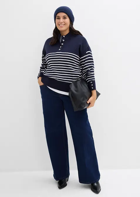 Jeans av ekologisk bomull med Wide-Leg, Mid Waist, bonprix