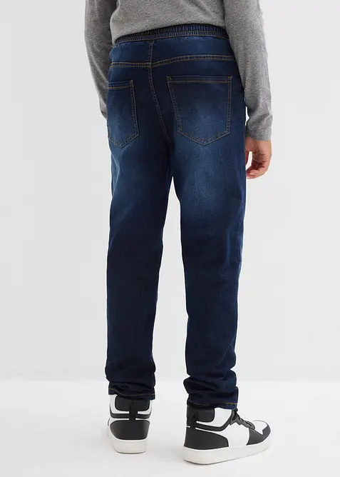 Jerseyfodrade dra på-jeans, Regular Fit, Straight, bonprix