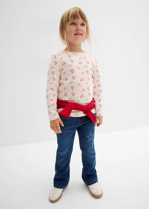 Långärmad topp i ekologisk bomullsmix, bonprix