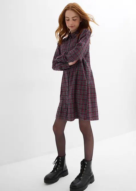 Skjortklänning i flanell, bonprix