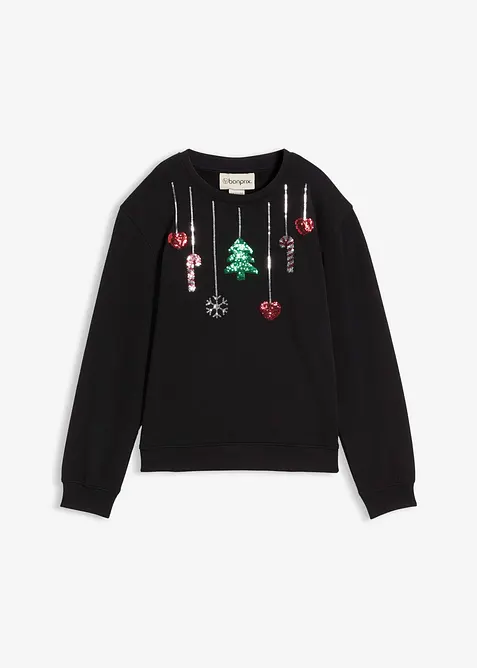 Sweatshirt i ekologisk bomull med julmotiv, bonprix