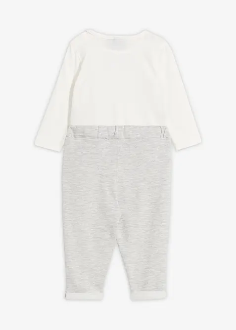 Body med väst, byxa och fluga i ekologisk bomull (3 delar), bonprix