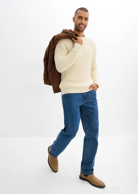 Grovstickad tröja av mjuk bomullsmix, bonprix