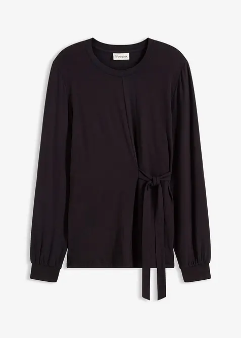 Långärmad topp av mjuk viskosmix, bonprix