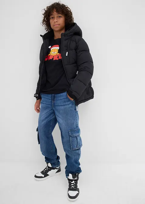 Långärmad T-shirt i bomull med juligt katten Gustaf-motiv, Garfield