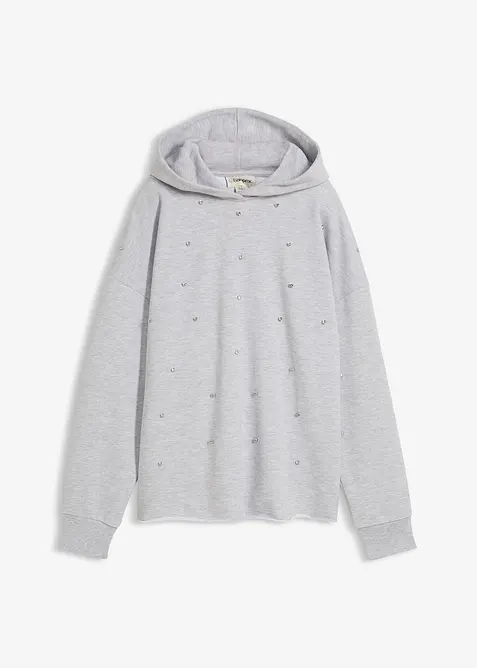 Oversize-hoodie med dekorstenar, bonprix