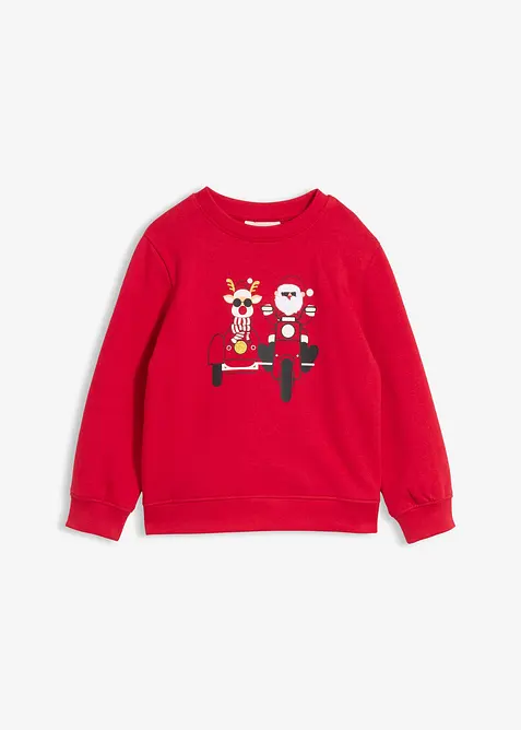 Sweatshirt med julmotiv i ekologisk bomull, bonprix