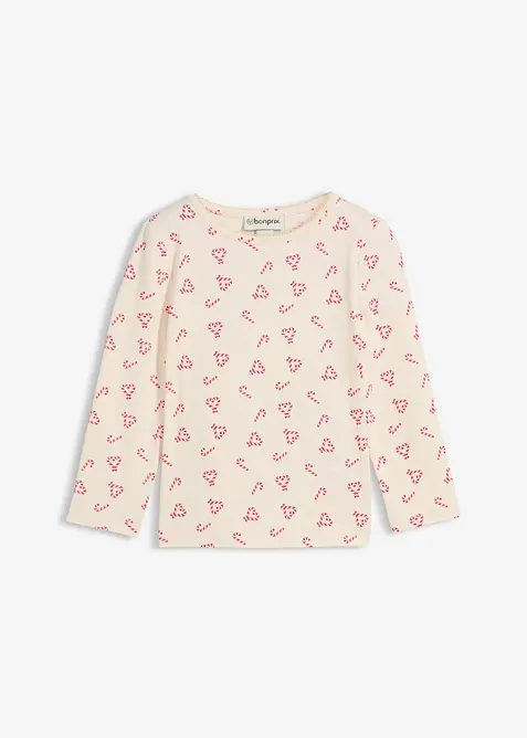 Långärmad topp i ekologisk bomullsmix, bonprix