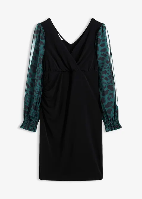 Figurnära miniklänning med cut-outs på ärmarna, bonprix