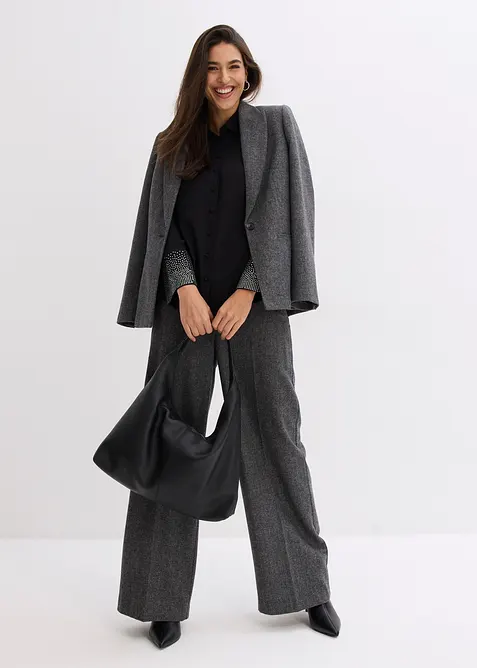 Skjortblus med glitterstenar, bonprix