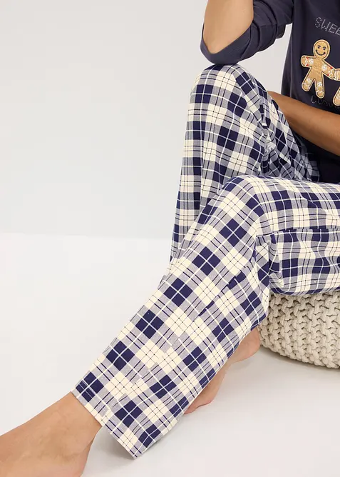 Pyjamas med flanellbyxa, bonprix