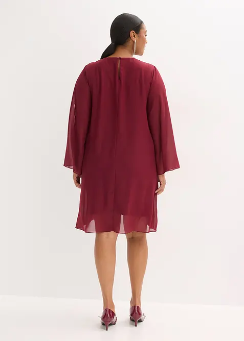 Chiffongklänning med strassapplikation, bonprix