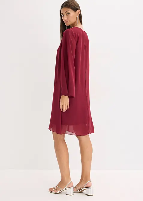 Chiffongklänning med strassapplikation, bonprix