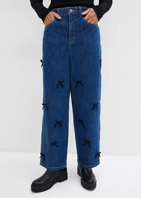 Barrel jeans High Waist, ledig midja, bonprix