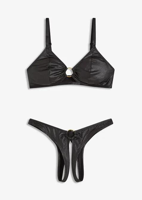 Bralette och stringtrosa ouvert (2 delar), bonprix