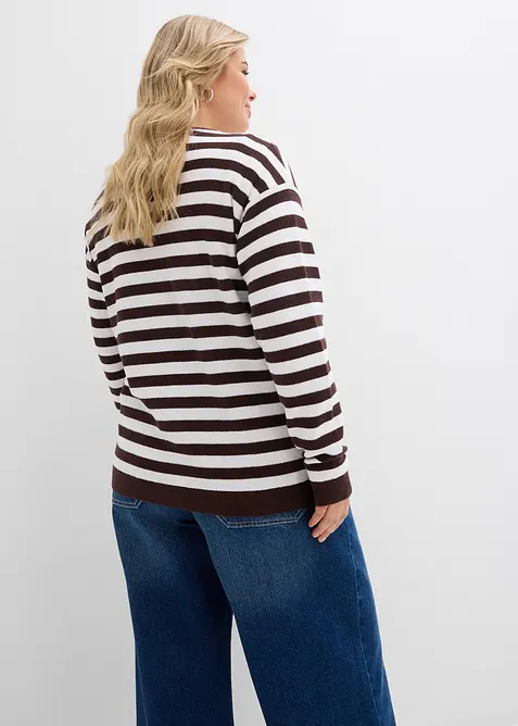 Finstickad cardigan med rund halsringning, bonprix