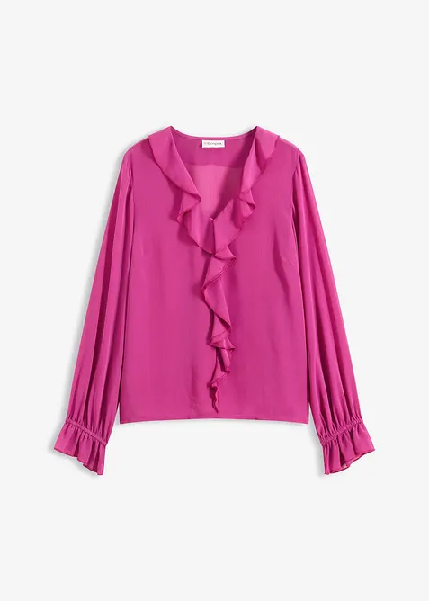 Blus med volanger, bonprix