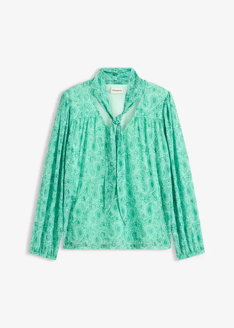 Långärmad topp i tunn mesh, bonprix