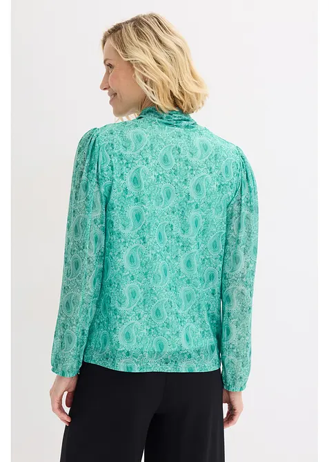 Långärmad topp i tunn mesh, bonprix