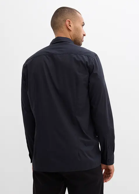 Skjorta och fluga (2 delar) av ekologisk bomull, Regular Fit, bonprix