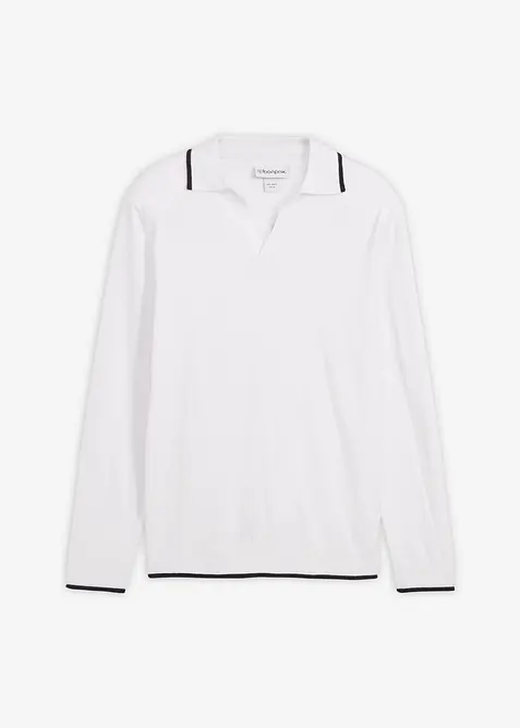 Finstickad tröja med kontrasterande detaljer, bonprix