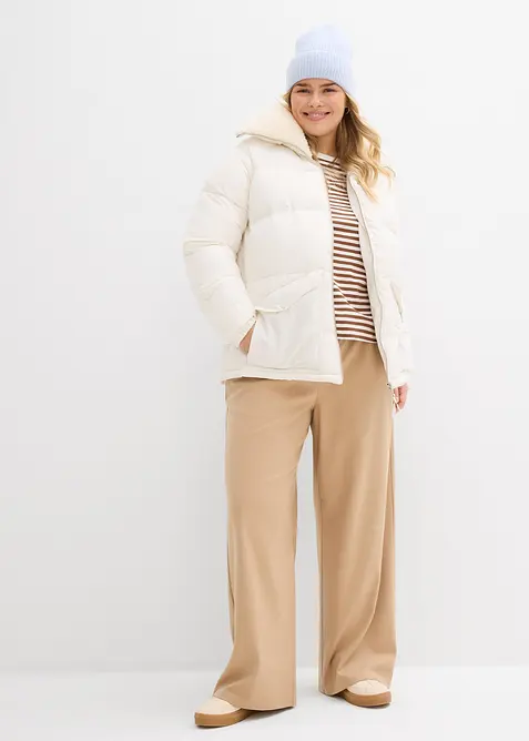 Quiltad jacka med teddykrage, bonprix