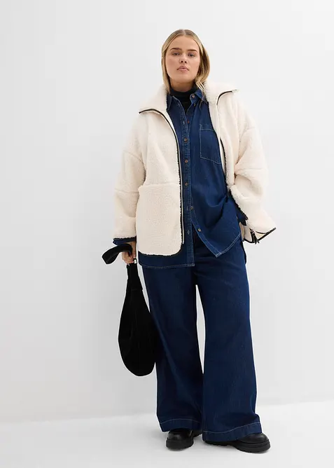 Oversizejacka av teddyfleece, bonprix