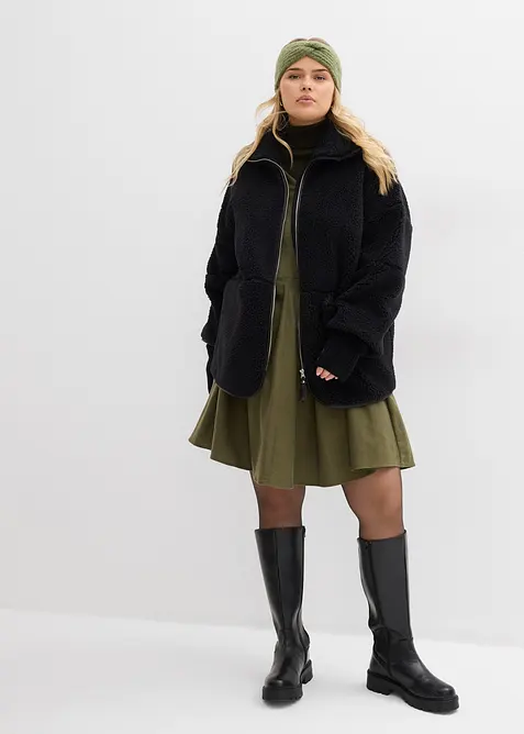 Oversizejacka av teddyfleece, bonprix