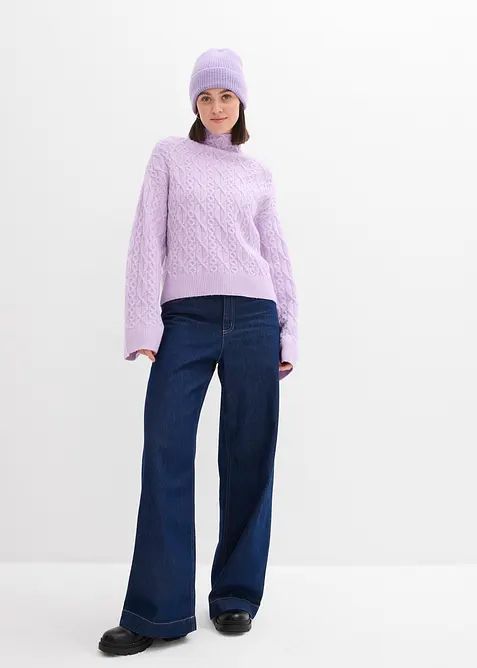 Flätstickad tröja, bonprix