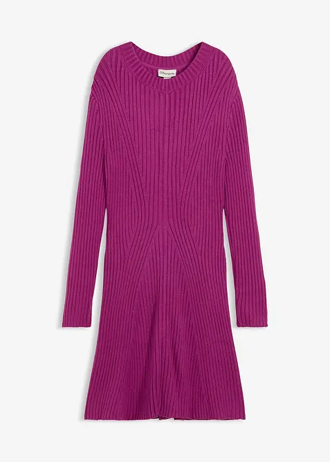 Stickad miniklänning av mjuk viskosmix, bonprix