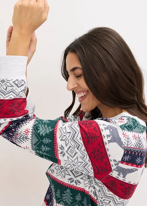 Pyjamas av mjuk bomull, med presentpåse, bonprix