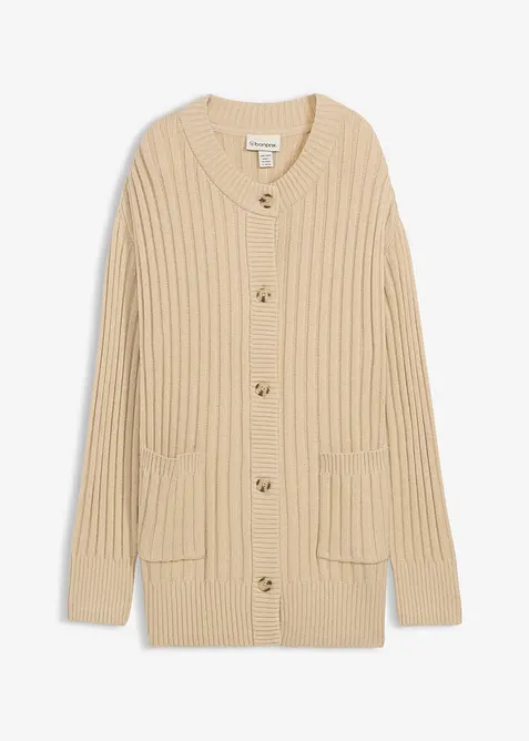 Stickad kofta av mjuk viskosmix, bonprix