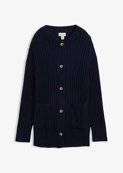 Stickad kofta av mjuk viskosmix, bonprix