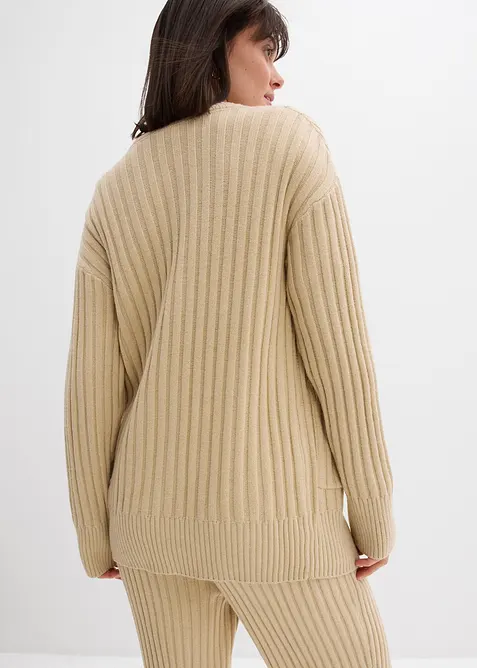 Stickad kofta av mjuk viskosmix, bonprix