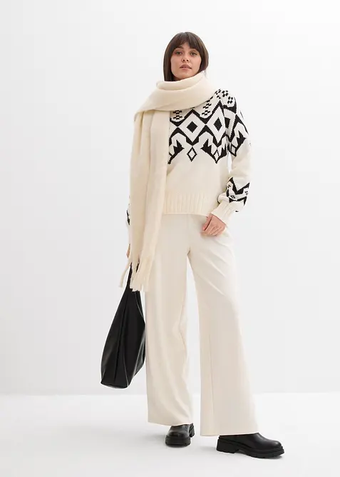 Lusemönstrad oversizetröja, bonprix