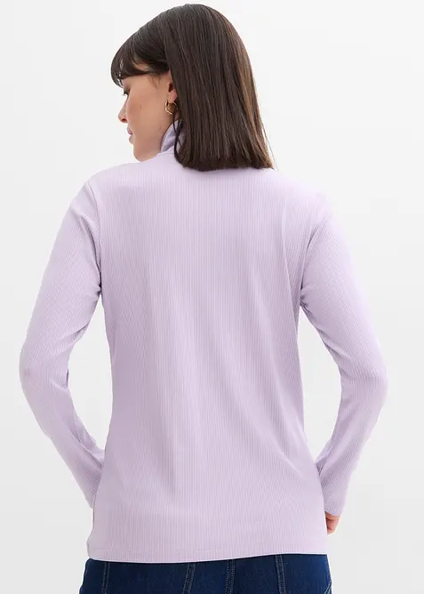 Ribbstickad topp av mjuk viskosmix, bonprix