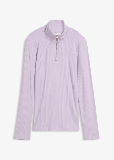 Ribbstickad topp av mjuk viskosmix, bonprix